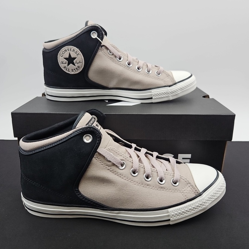 Converse CTAS High Street Mid Top Sneakers Mens Sz 9.5 Papyrus/Black A14294C New